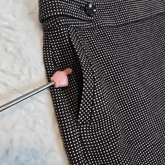 Ann Taylor 100% Virgin Wool Women's Brown&Tan Houndstooth Patterned Skirt Size 2 - Picture 3 of 9